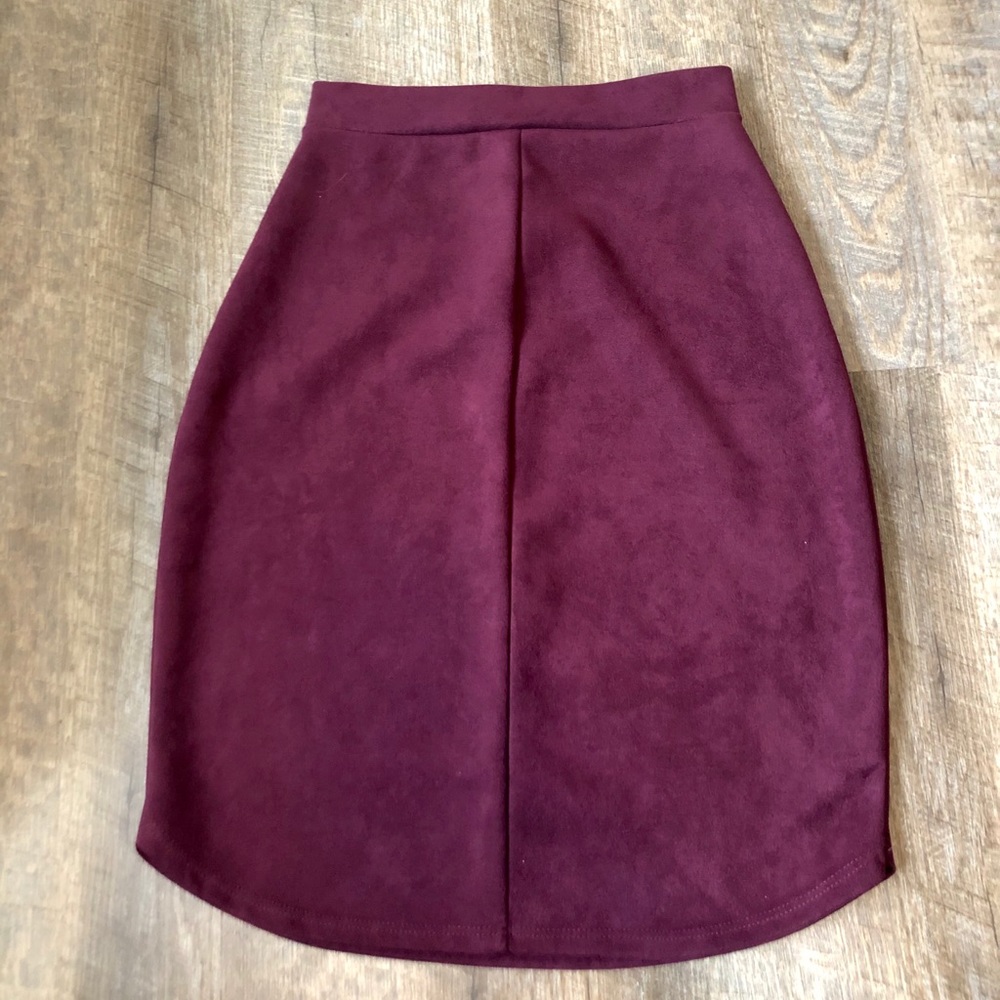 Suede pencil skirt